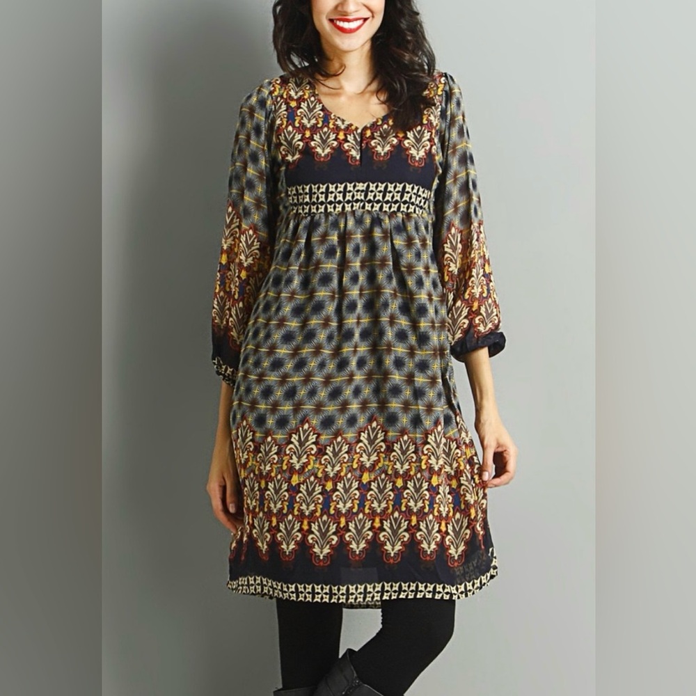 Fleur-de-Lis Notch Neck Dress-Reborn Collection